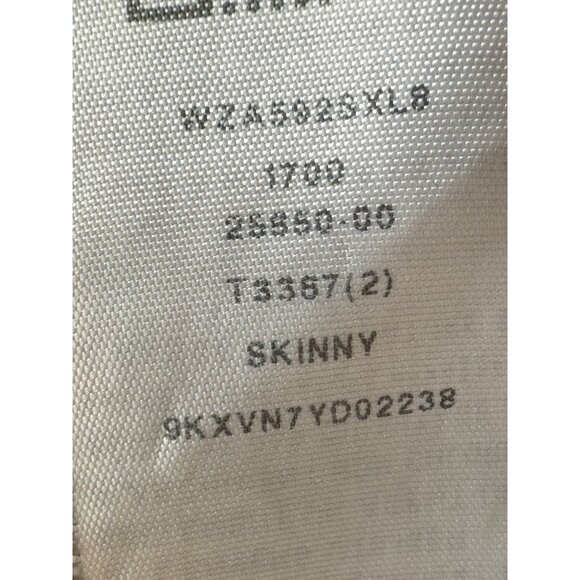 True Religion Jeans Womens Size 25 Skinny White Low Rise 31” Grey Stitching - Picture 12 of 14